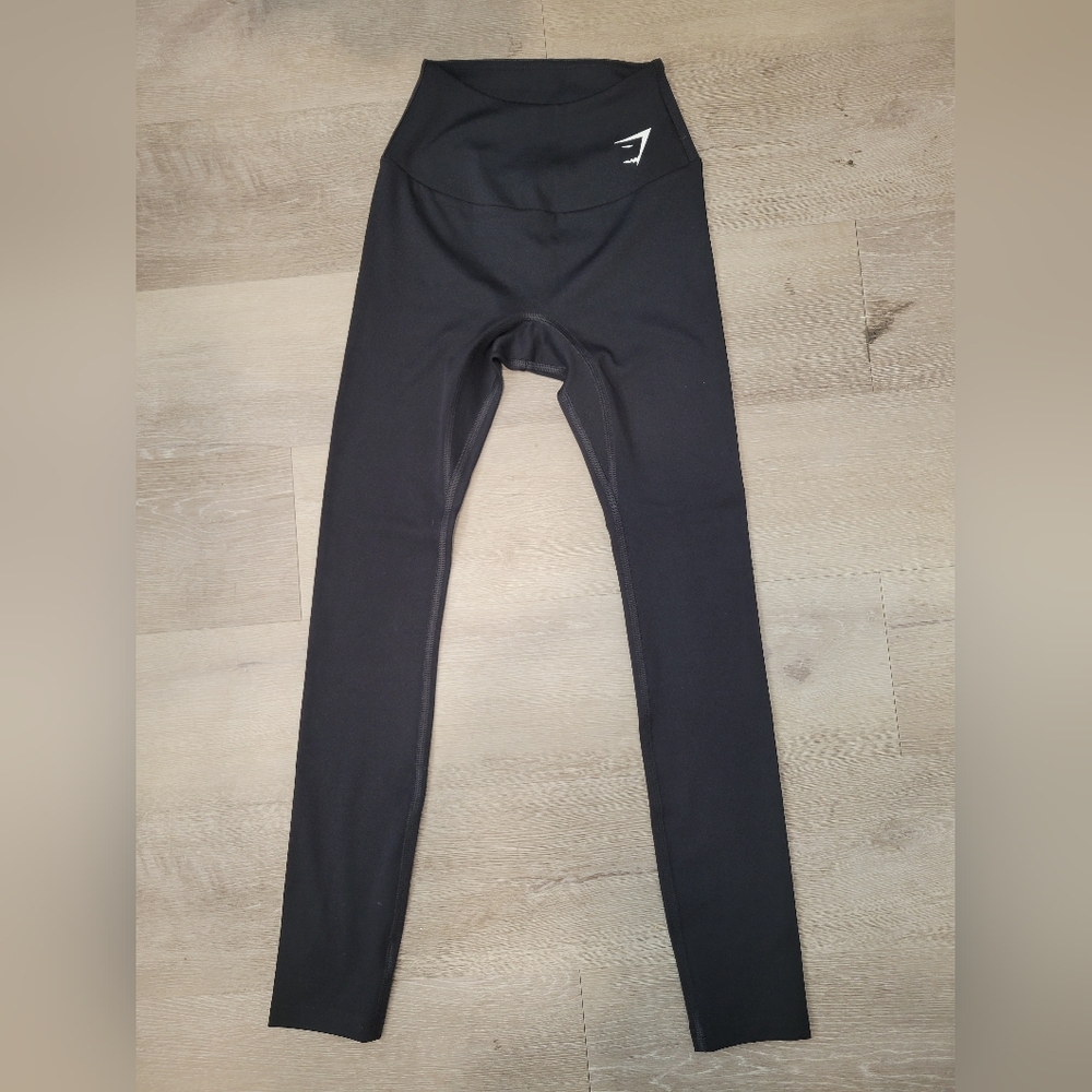 Gymshark Training Leggings (Black Full-Length with Wide Waistband)